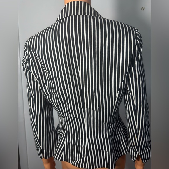 Chaps Black and White Striped Jacket - Picture 2 of 7